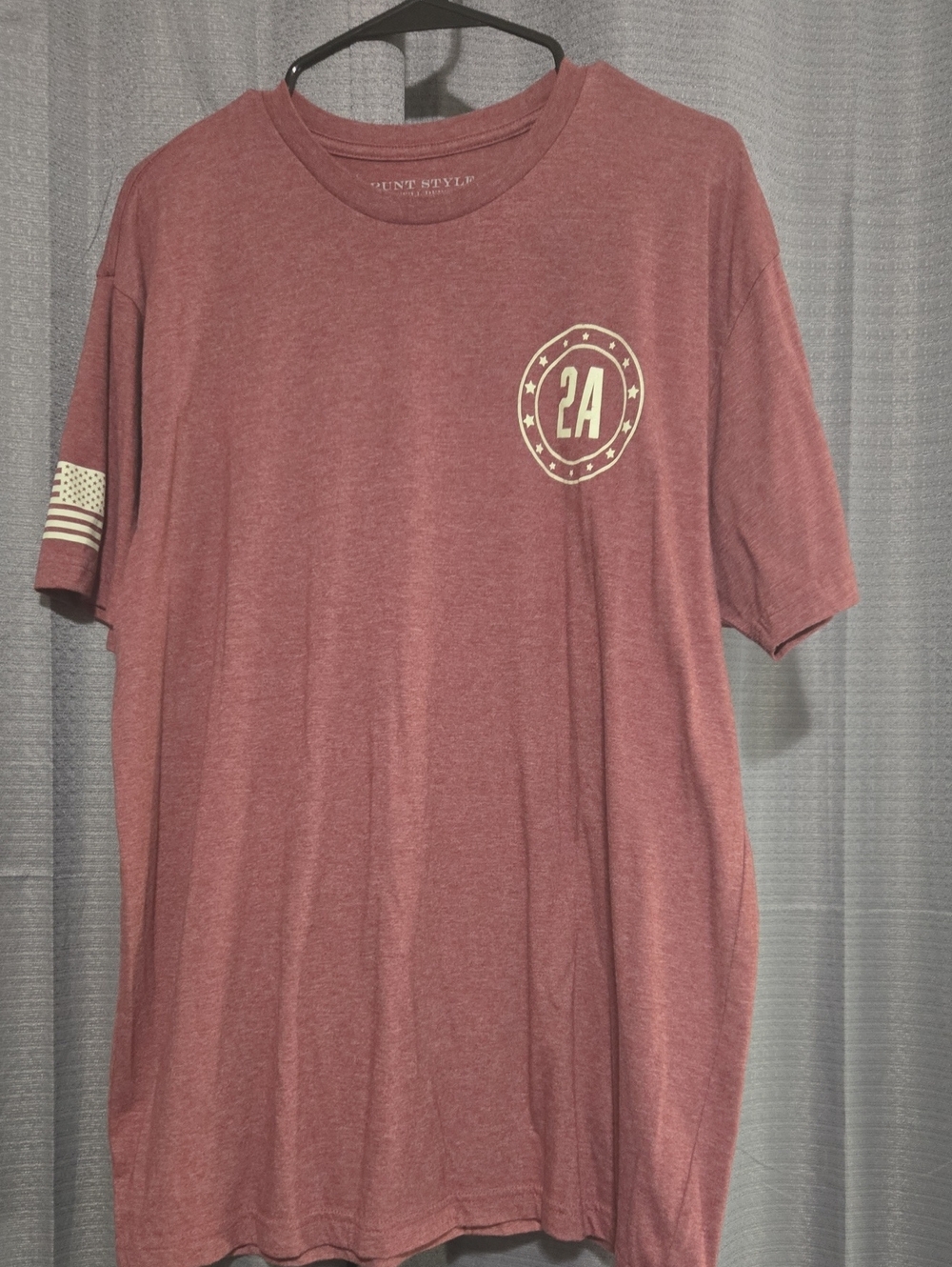Grunt Style Men's Short Sleeve Tee in Dusty Rose with 2A Emblem
